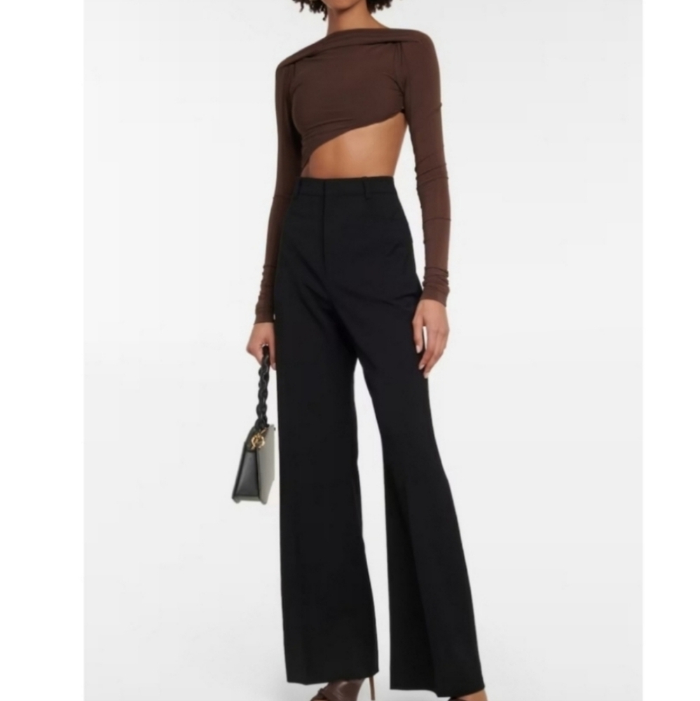 Jacquemus Brown Asymmetrical Crop Top